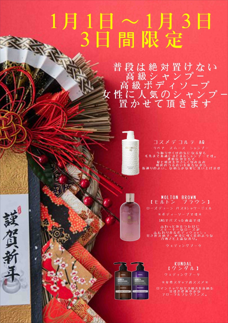 ●お正月の三が日は【特別品】のレンタルが登場